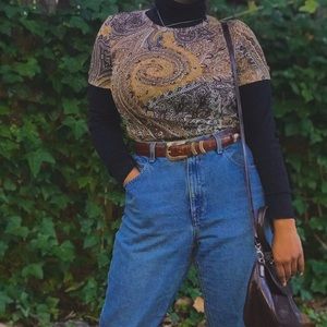 Early 2000’s Mesh Paisley Print Shirt
